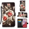 thumbnail image 1 of Patterned Wallet Case for Samsung Galaxy S23 FE,Dteck Magnetic Leather Card Slots Pocket Case Shockproof TPU Kickstand Full Body Protective Cover with Wrist Strap,Flowers, 1 of 7