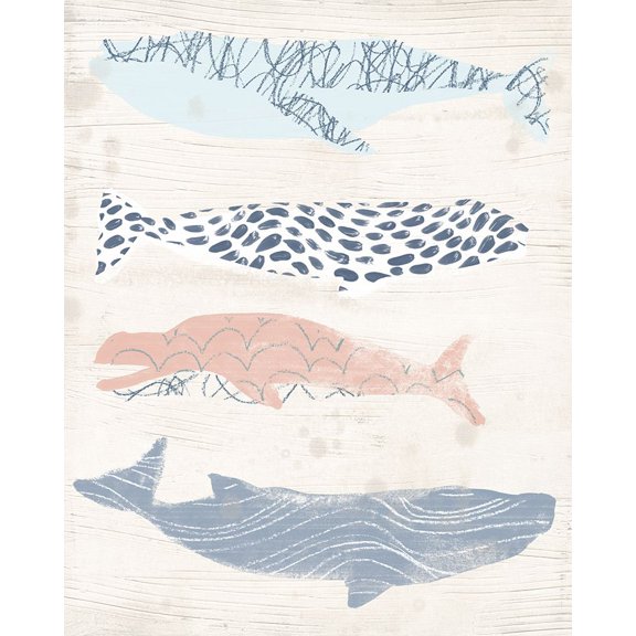 Patterned Whale Pod I Poster Print - June Erica Vess (24 x 36)