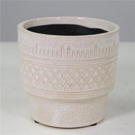Patterned White Planter