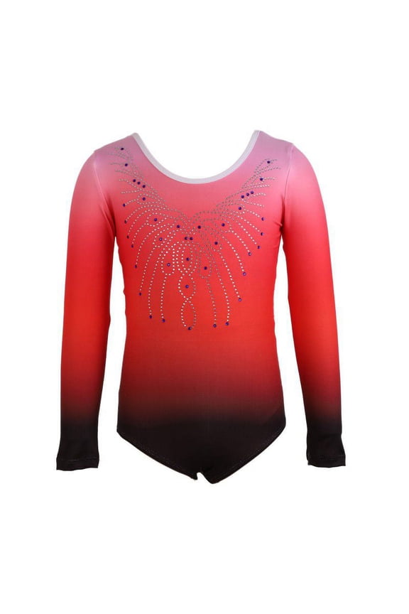 Patterned gradient body suit long-sleeved diamond ballet gymnastics clothes exercise clothes dance clothes