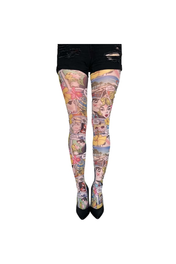 Patterned tights Comics Book for women