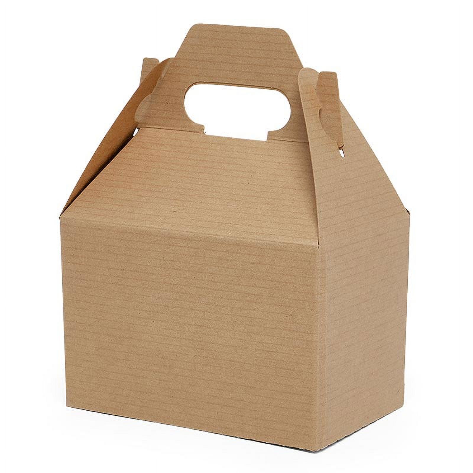 Patterns Gable Gift Boxes 6 X 4 X 4 Kraft Pinstripe Brown Case