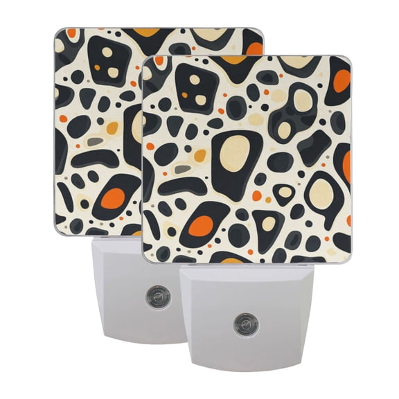 Patterns Of Abstract Leopard Prints LED Night Light with Smart Sensor Plug Into Wall Dusk to Dawn 2 packs