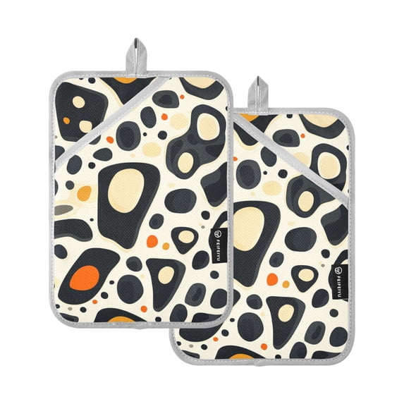 Patterns Of Abstract Leopard Prints Oven Mitts Pot Holders 2 pcs Heat Resistant for Kitchen Baking Grilling