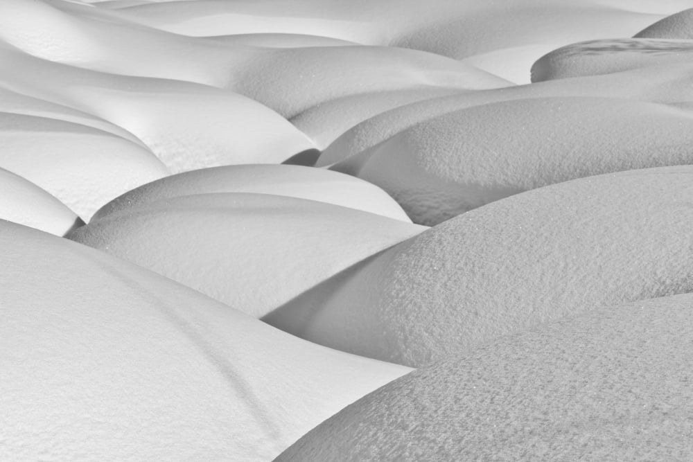 Patterns Of Shadow And Shape Created By Deep Snow Over The Little Susitna River In Hatcher Pass In Southcentral Alaska Afternoon Winter Canvas Art - Ray Bulson Design Pics (38 x 24)