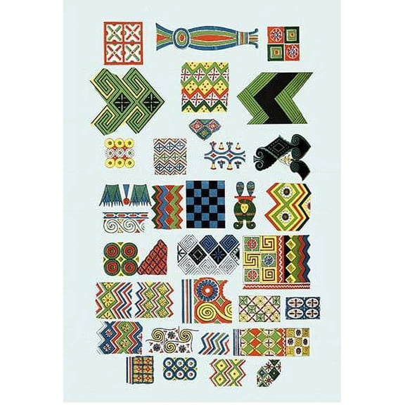 Patterns from Egyptian Ceilings- Fine Art Canvas Print (20" x 30")