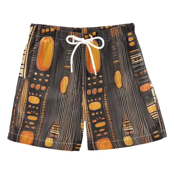 Patterns in African Art Boys Swim Trunks Quick Dry Boy Swim Shorts for 3-14 Years