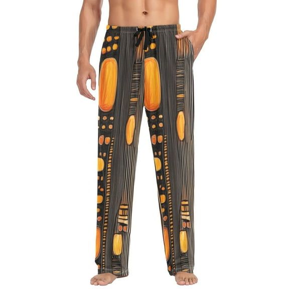 Patterns in African Art Mens Cotton Pajama Pant Sleep and Lounge Bottons with Pockets