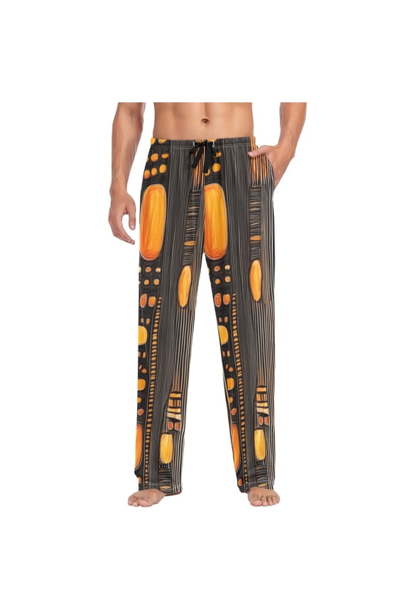 Patterns in African Art Mens Cotton Pajama Pant Sleep and Lounge Bottons with Pockets