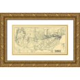 thumbnail image 1 of Patterson 32x19 Gold Ornate Wood Framed with Double Matting Museum Art Print Titled - Pennsylvania Railroad and Connections 1889, 1 of 4