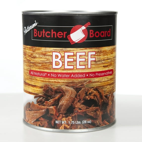 Patterson’s Butcher Board Beef, All Natural, No Water Added, No Preservatives, 28 oz Can