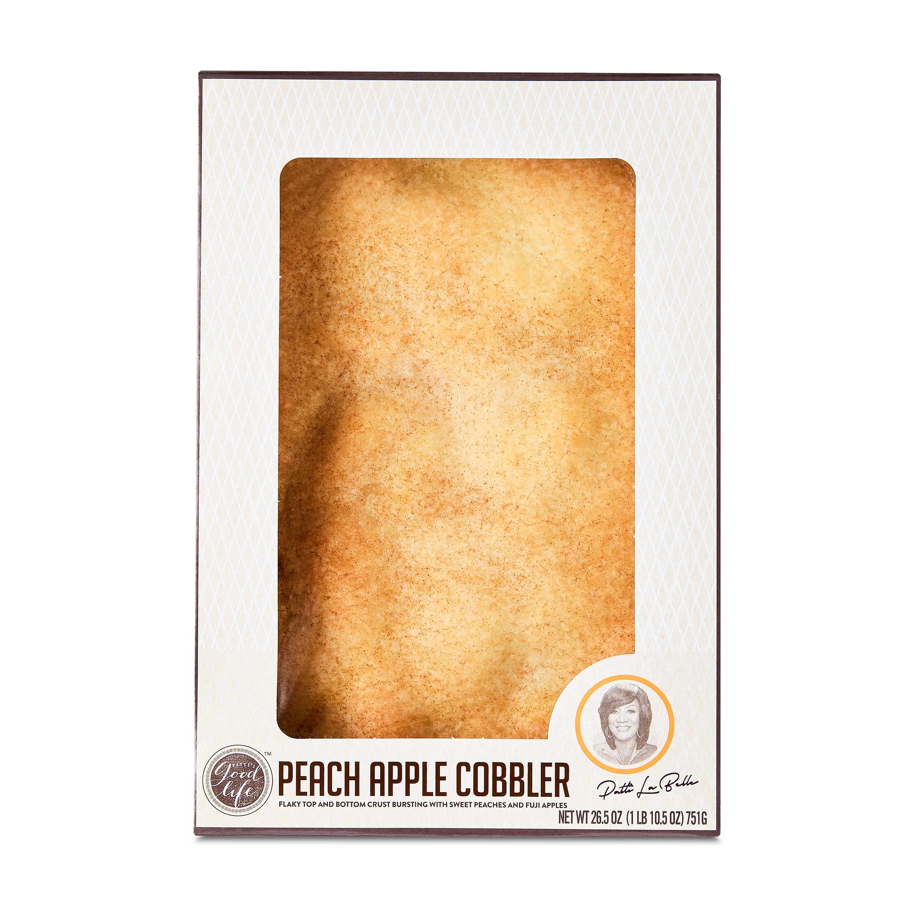 Patti Labelle Peach Apple Cobbler, Flaky and Fruity, Baked, 31oz (Refrigerated)