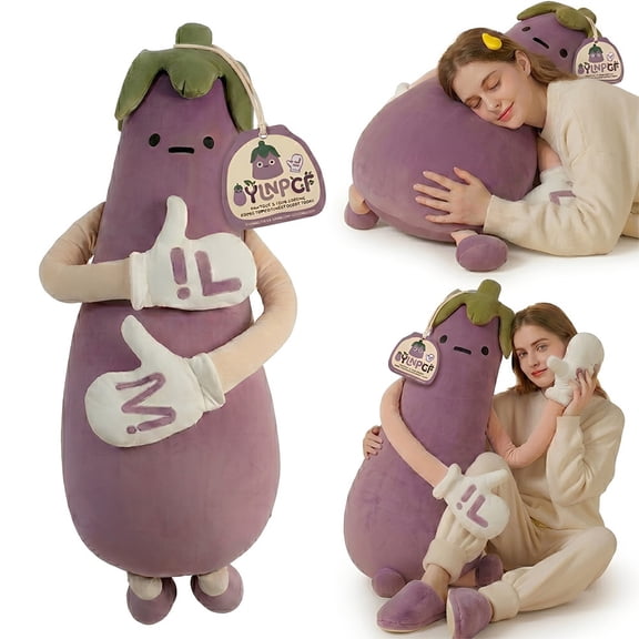 Patting Pillow Hugging Mango Shaped Plush Eggplant King Extra Large Partner Comfort Hug Sleep Sorcery Cuddle Purple Buddy Bedding for Adults Companion Snuggle up Dreams