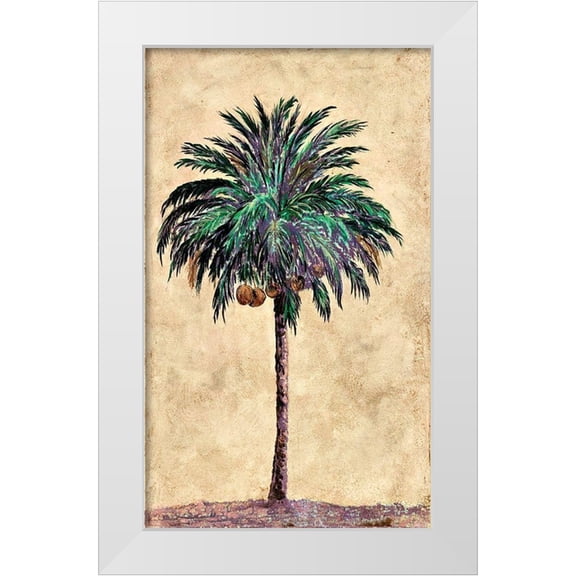Pattinian, Merri 10x14 White Modern Wood Framed Museum Art Print Titled - Coconut Tribal Palm I