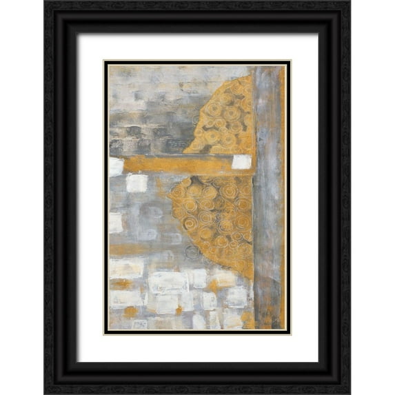 Pattinian, Merri 11x14 Black Ornate Wood Framed with Double Matting Museum Art Print Titled - Golden Azteca I