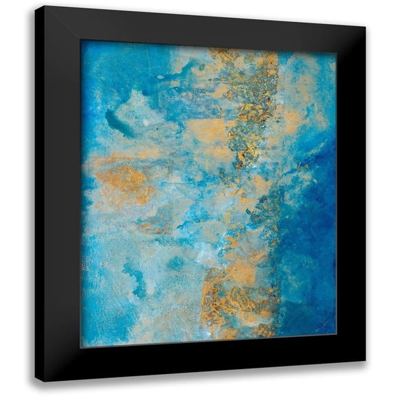 Pattinian, Merri 12x14 Black Modern Framed Museum Art Print Titled - Coastline Vertical Abstract II