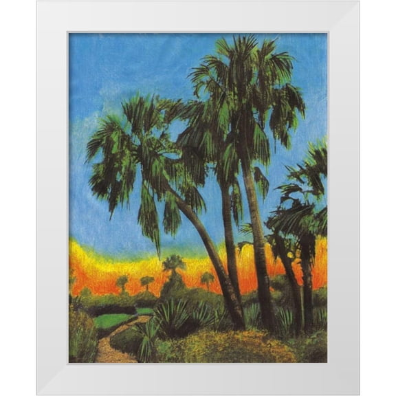 Pattinian, Merri 12x14 White Modern Wood Framed Museum Art Print Titled - Tropical Sunset I
