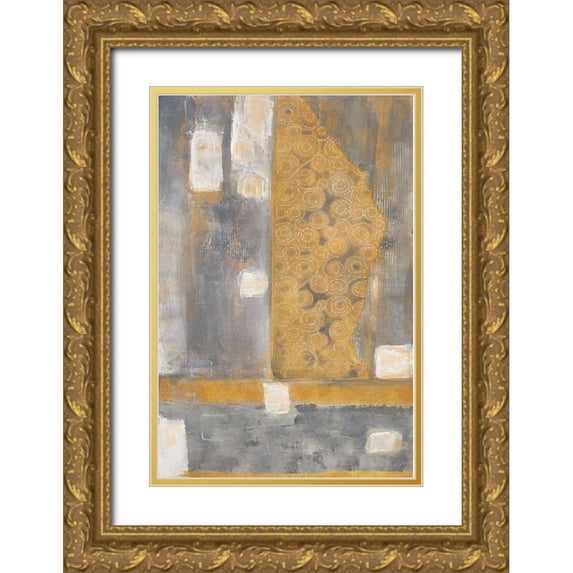 Pattinian, Merri 13x18 Gold Ornate Wood Framed with Double Matting Museum Art Print Titled - Golden Azteca II