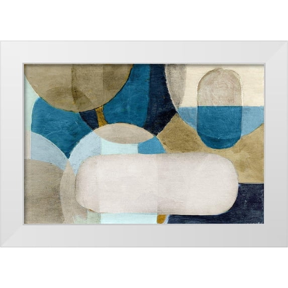 Pattinian, Merri 14x11 White Modern Wood Framed Museum Art Print Titled - Hues of Indgio II