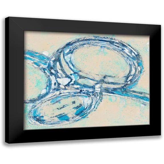 Pattinian, Merri 14x12 Black Modern Framed Museum Art Print Titled - Blue Swirl II