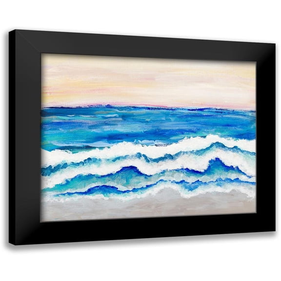 Pattinian, Merri 14x12 Black Modern Framed Museum Art Print Titled - Rolling Waves I