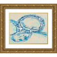 thumbnail image 1 of Pattinian, Merri 14x12 Gold Ornate Wood Framed with Double Matting Museum Art Print Titled - Blue Swirl II, 1 of 4