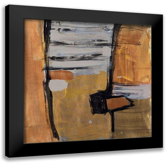 Pattinian, Merri 15x15 Black Modern Framed Museum Art Print Titled - Golden Squares II
