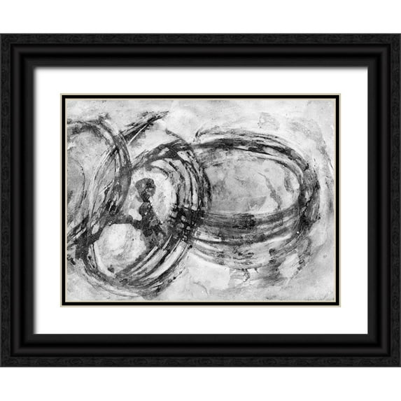 Pattinian, Merri 24x19 Black Ornate Wood Framed with Double Matting Museum Art Print Titled - Infinity Rings II