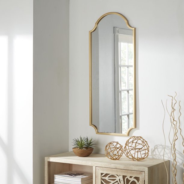 Patton Wall Decor 18x42 Gold Framed Ornate Arch Wall Accent Mirror