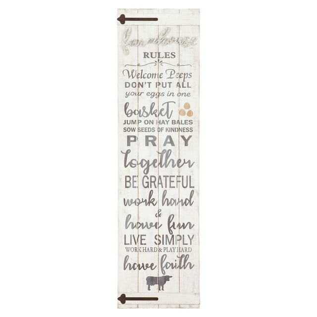 Patton Wall Decor Farmhouse Rules Classic Vintage Traditional Transitional Rustic Metal Wall Signs
