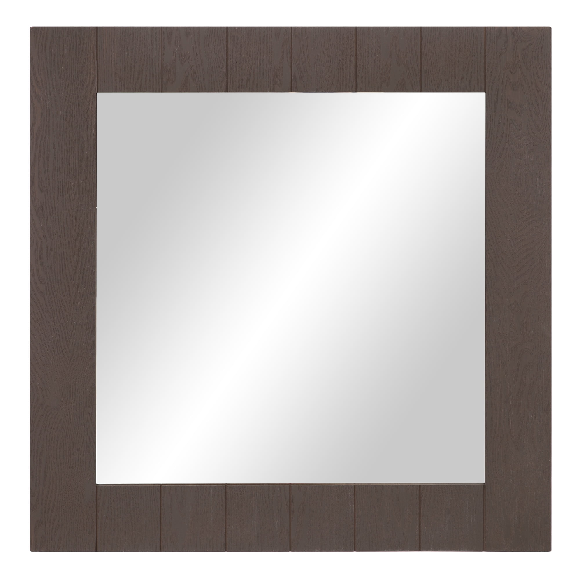 Patton Wall Decor Graywash Wood Plank Square Wall Accent Mirror