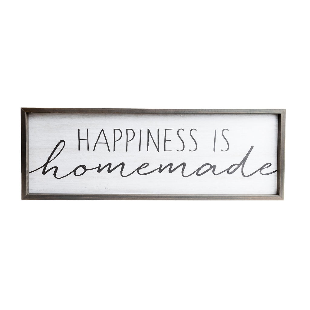 Patton Wall Decor Happiness is Homemade Rustic Wood Framed Wall Art ...