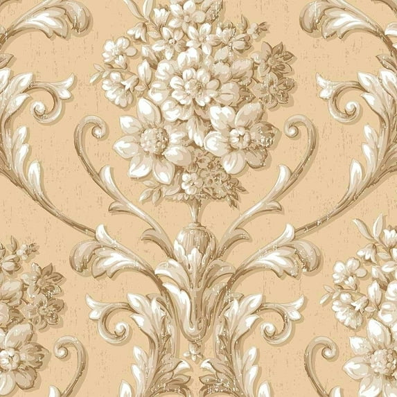 Patton Wallcovering Floral Damask Wallpaper