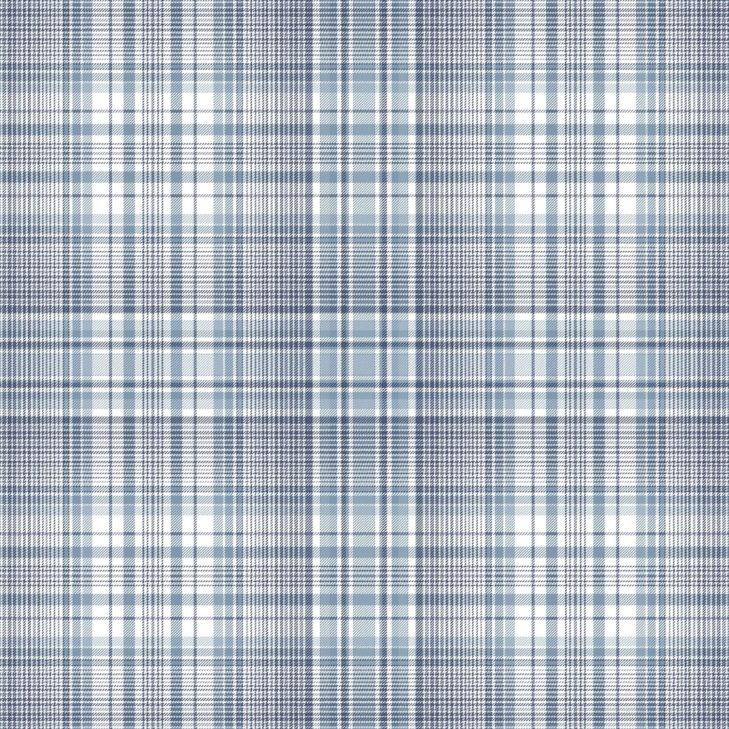 Blue and Navy Plaid Pre-Pasted Washable Wallpaper