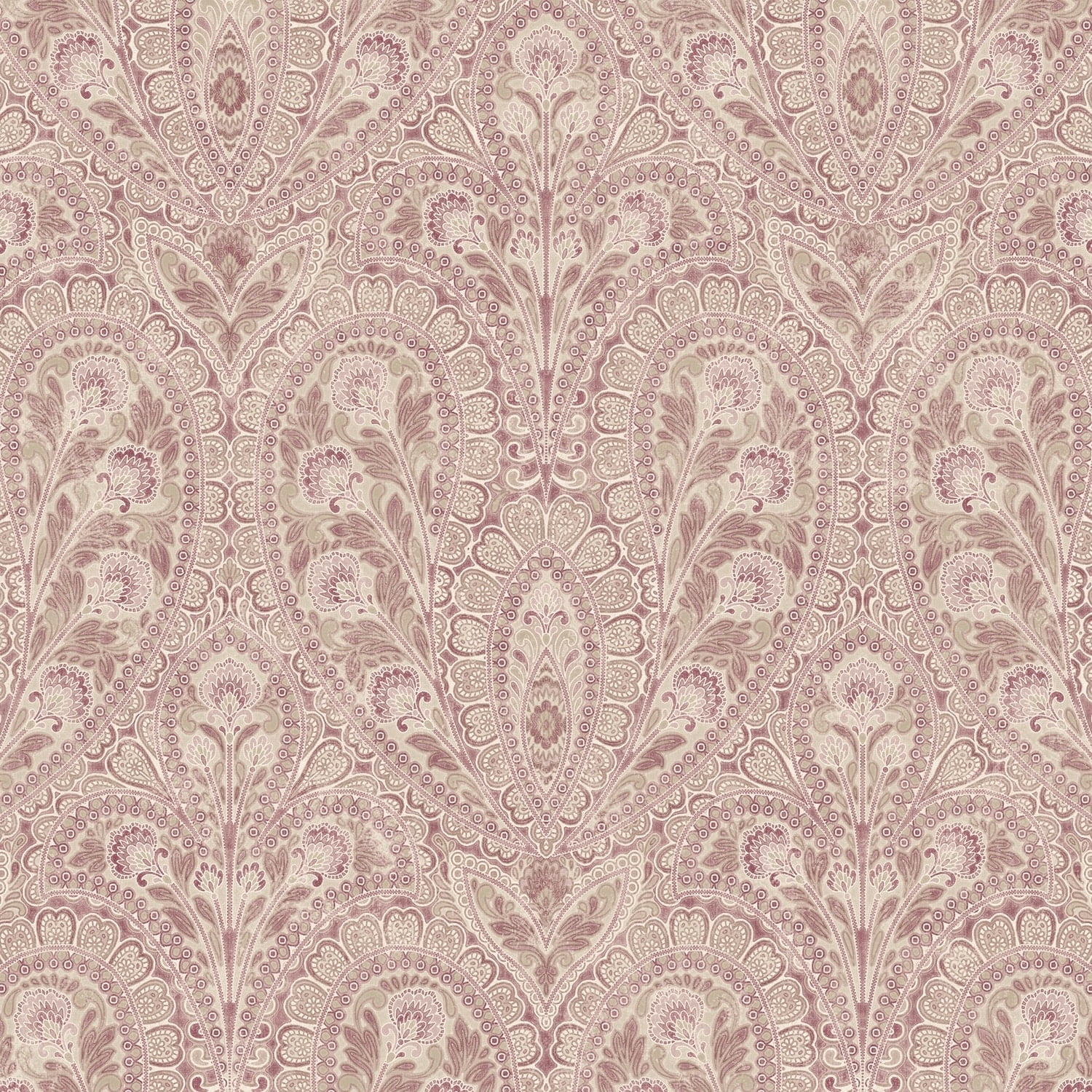 Black Plum Pink Ornamental Vinyl Wallpaper