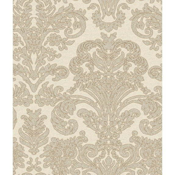 Patty Madden Zeno Ivory Damask Wallpaper, 20.5-in by 33-ft, 56.38 sq. ft