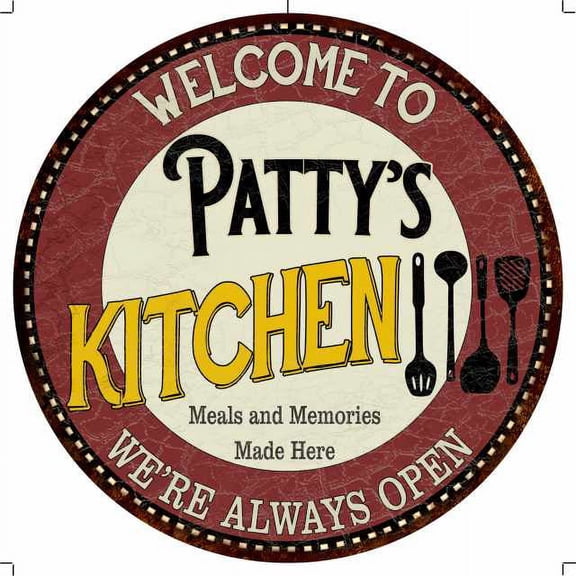 Patty's Kitchen 14" Round Metal Sign Bar Game Room Wall Decor 100140040375