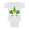 thumbnail image 1 of Pattys Unicorn Romper for Baby Girls 6M 12M 18M St Patrick's Day One Piece Top Short Sleeve Lucky Irish Bodysuit, 1 of 4