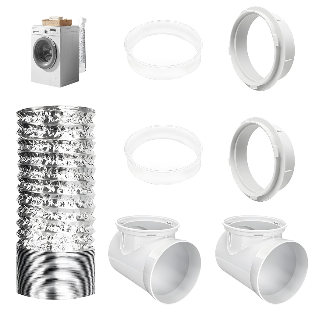 PatungKu 0 Degree Dryer Vent Elbow with Hose Space Saving Dryer Vent Connector Fitting