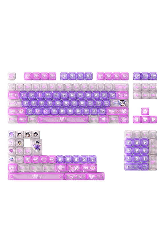 135pcs Ergonomic Backlit Keycaps Reinforced PC Fingertip Comfort for Mechanical Keyboards Easy Replacement