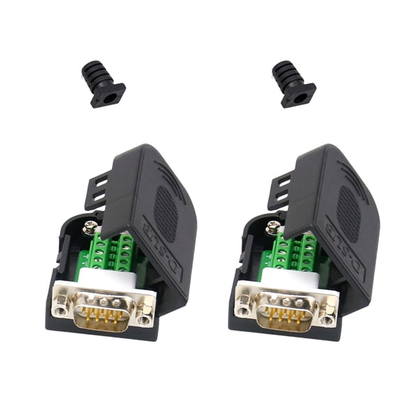 PatungKu 2Piece DB9pin Terminal Block Adapter DB9pin Serial Adapters for RS485 RS422 Connection Solderless Set