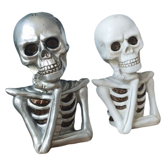 PatungKu 2Piece Realistic Busts Resin Home Decoration Halloweens Display Intricate Bone Texture 7Inch Tall