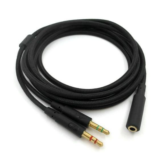 PatungKu 3.5mm Universal 2 in 1 Gaming Headphone Audio Extend Cable For Cloud II/for Alpha/Cloud Flight Headphone For Comp