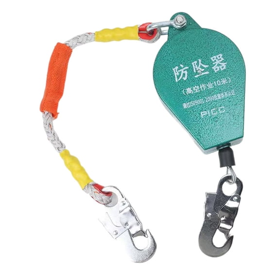 PatungKu 33ft/10m Selves Retracting Lifelines, 800lbs Retractable Safety Lanyard with Alloy Steel Hook & Aviation Wire Rope