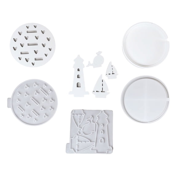 PatungKu 3PCS Baking Molds Nautically Decors Lighthouse Anchors Ship Wheel Crafting Supplies Silicone Texture for Various Occasion