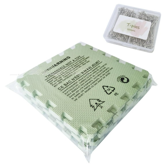 PatungKu 4/9 Pcs/Set Blocking Mats with Grids T-Pins Crochet Blocking Board for Knitting