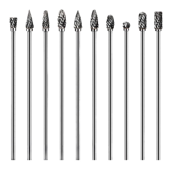 PatungKu 5/10Pcs Rotary File Burr Industrial Alloy Rotary Files Cylindrical Grinding Head Professional Metalworking Tool