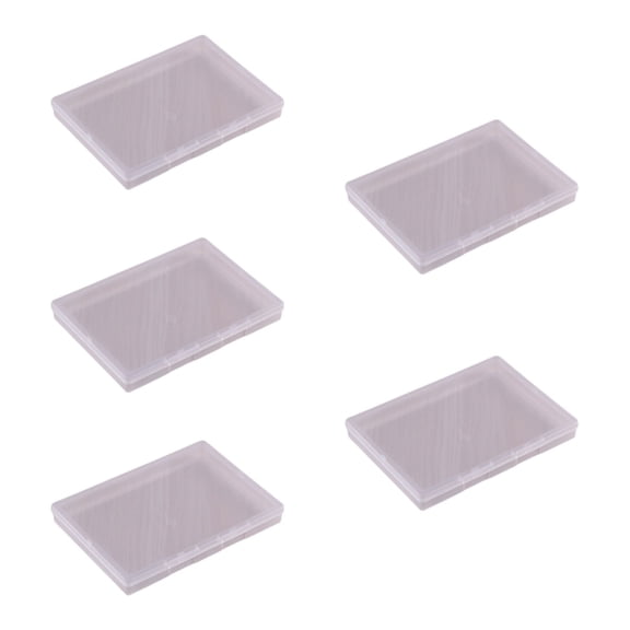 PatungKu 5 Pieces Flat Clear Plastic Storage Cases for Tools Letter and Papers Beads Stackable Transparent Documents Organizers