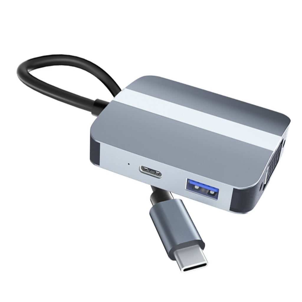 PatungKu 5 in 1 USB C Docking Station Multiport Adapter Multiple Port 3.5mm VGA HDTV