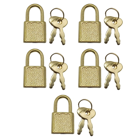 PatungKu 5Pcs Diary Padlocks Key Lock Zincs Alloy Locker Padlock With Key Easy to Use